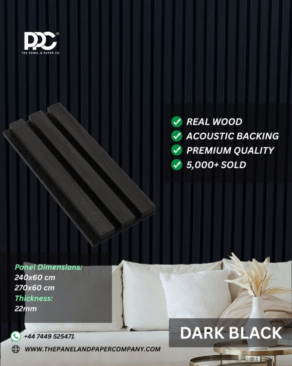 Dark Black Acoustic Wall Panel - Image 6