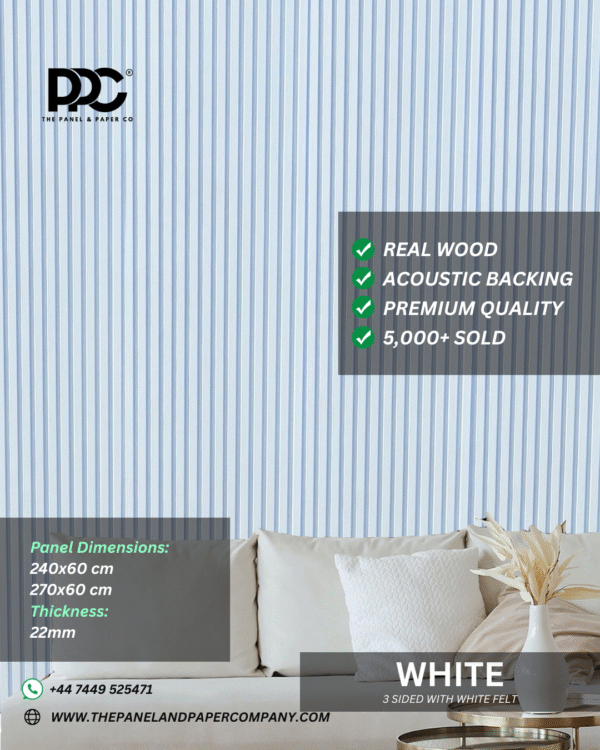 3 Sided White Acoustic Wall Panel