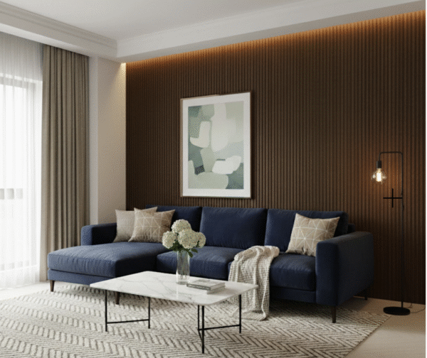 WPC 3D WAVE Wall Panels - Walnut (Dark Oak)