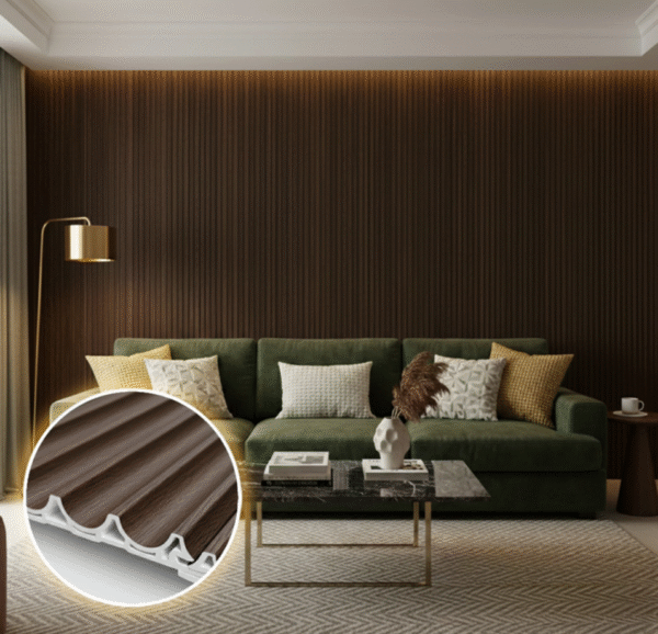 PPC® WPC 3D WAVE Decorative Wall Panels 235×15.9cm (SET of 10) - Walnut (Dark Oak)