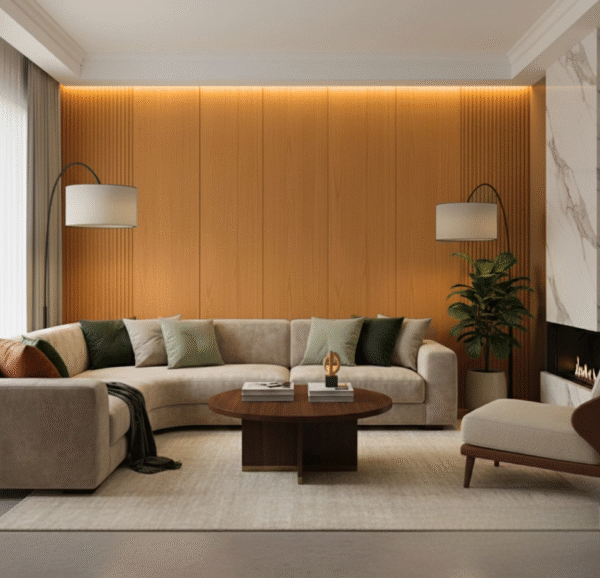 PPC®WPC Full Wall Set: 3D Wave & Flat Panels + 4 End Trims - Light Oak