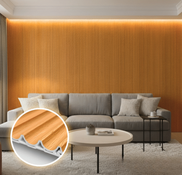 PPC® WPC 3D WAVE Decorative Wall Panels 235×15.9cm (SET of 10) - Walnut (Dark Oak)