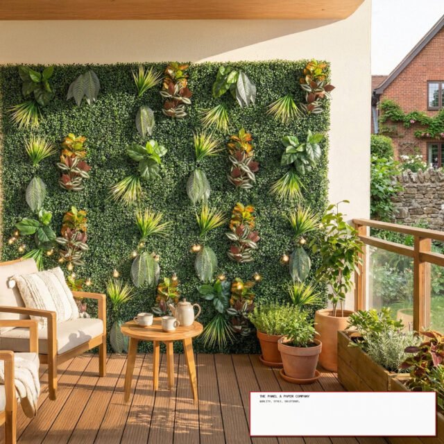 Meadow Wild Verde Artificial Green Wall Backdrop Panel 50cm x 50cm (Set of 4) - The Panel & Paper Co image