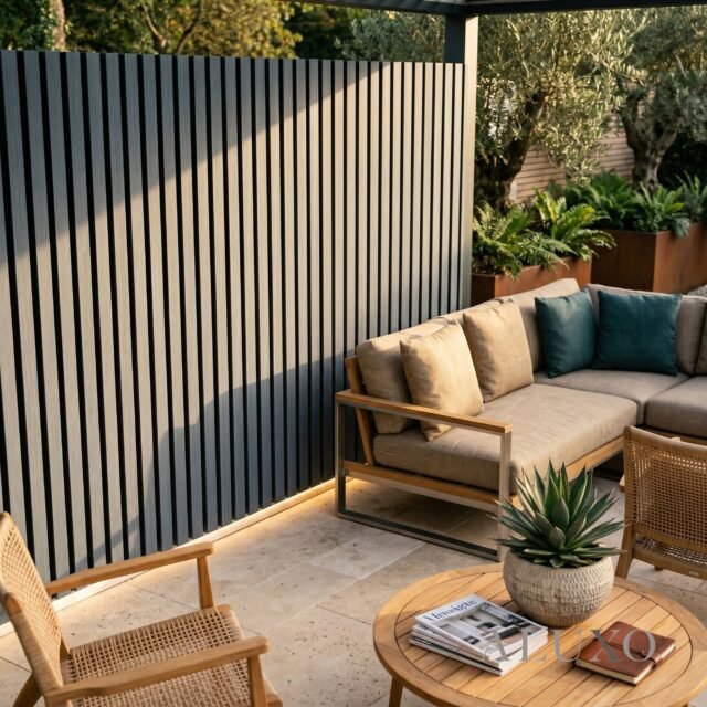 Exterior Wall Panel Composite Cladding Standard Slat - Grey Oak | 180cm / 290cm (Set of 4) - The Panel & Paper Co image