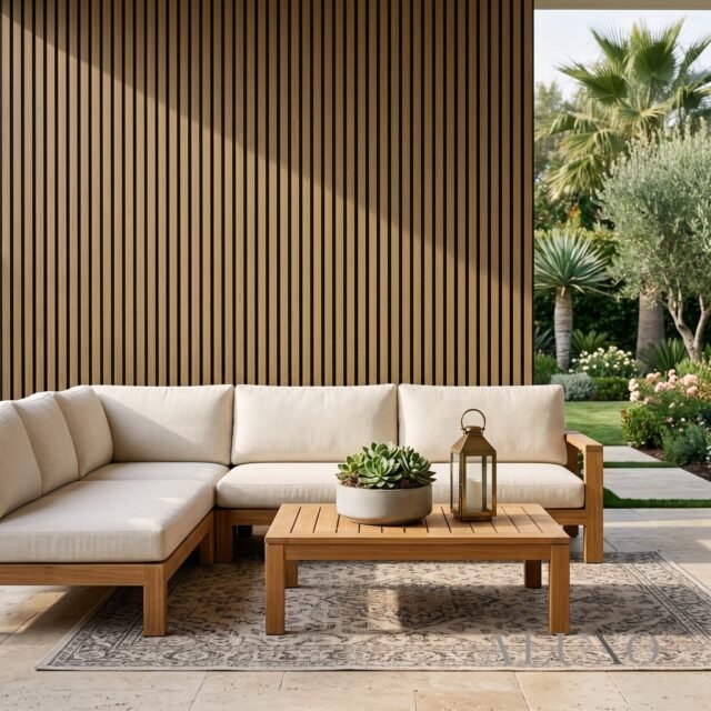 Exterior Wall Panel Composite Cladding Standard Slat - Light Oak | 180cm / 290cm (Set of 4) - The Panel & Paper Co image