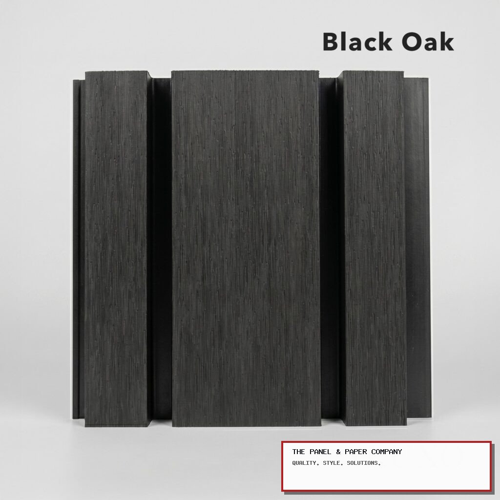 Exterior Wall Panel Composite Cladding 86mm Wide Slat - Black Oak - in Kent: London Wall Panel Guide in a UK interior