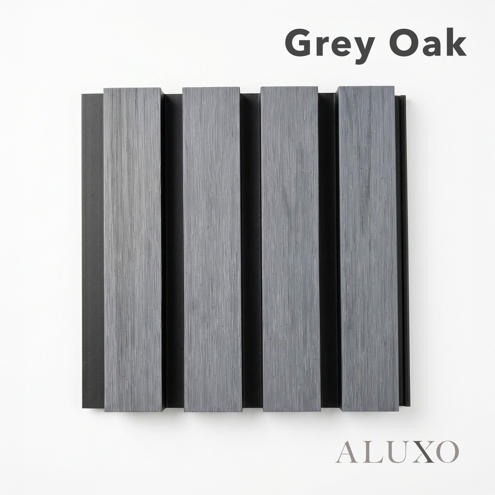 Exterior Wall Panel Composite Cladding Standard Slat - Grey Oak | 180cm / 290cm (Set of 4) - The Panel & Paper Co image