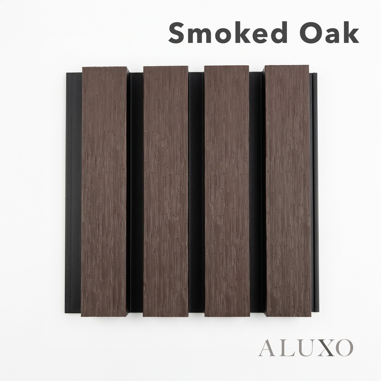 Exterior Wall Panel Composite Cladding Standard Slat - Smoked Oak | 180cm / 290cm (Set of 4) - The Panel & Paper Co image