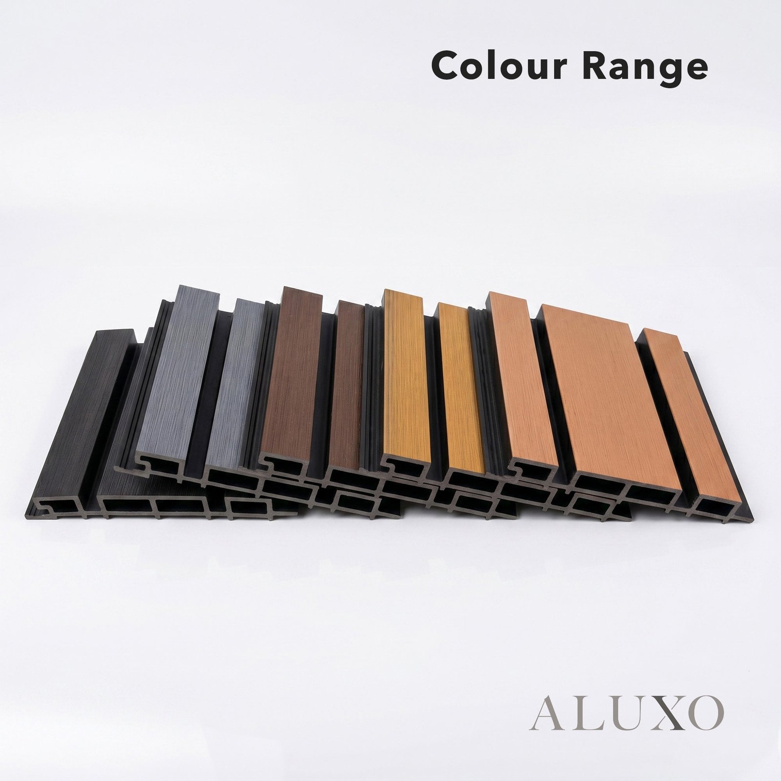 Exterior Wall Panel Composite Cladding 86mm Wide Slat - Black Oak | 180cm / 290cm (Set of 4) - The Panel & Paper Co image