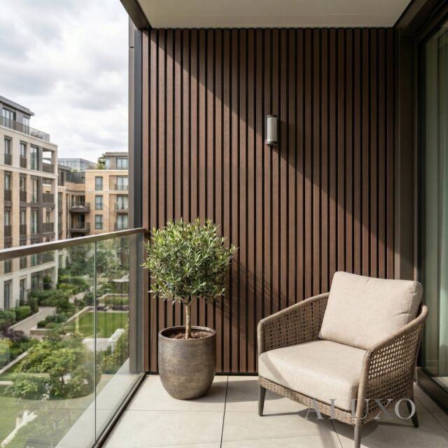 Exterior Wall Panel Composite Cladding Standard Slat - Smoked Oak | 180cm / 290cm (Set of 4) - The Panel & Paper Co image