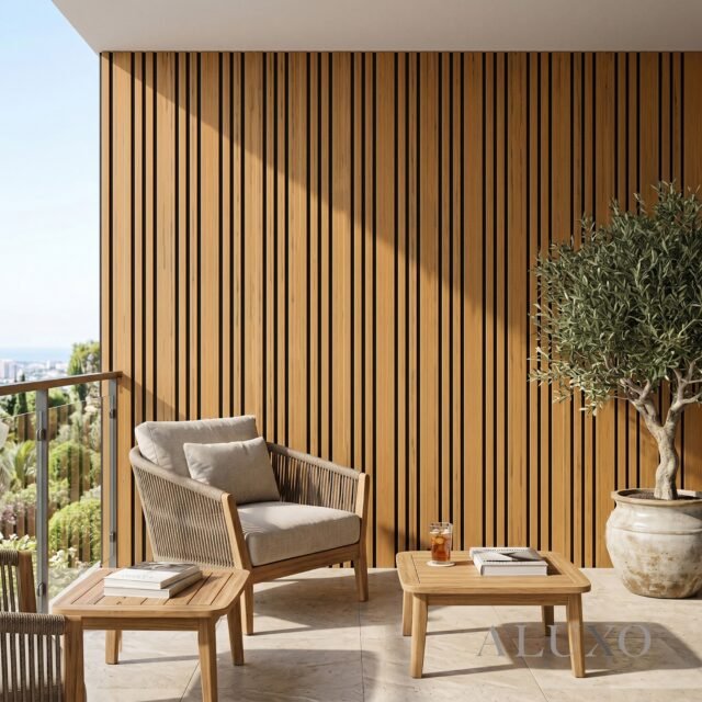 Exterior Wall Panel Composite Cladding 86mm Wide Slat - Walnut | 180cm / 290cm (Set of 4) - The Panel & Paper Co image