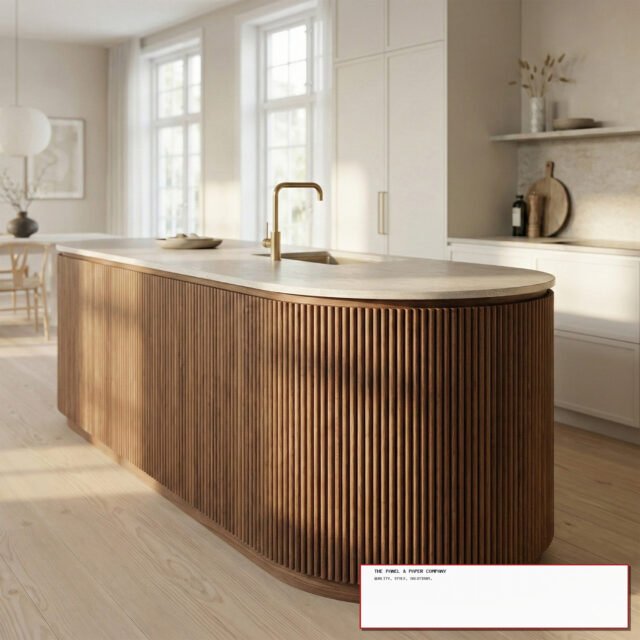 Flexible Walnut Reeded Wall Panel | Mini Fluted Wood Slats 240cm x 60cm (Set of 2) - The Panel & Paper Co image