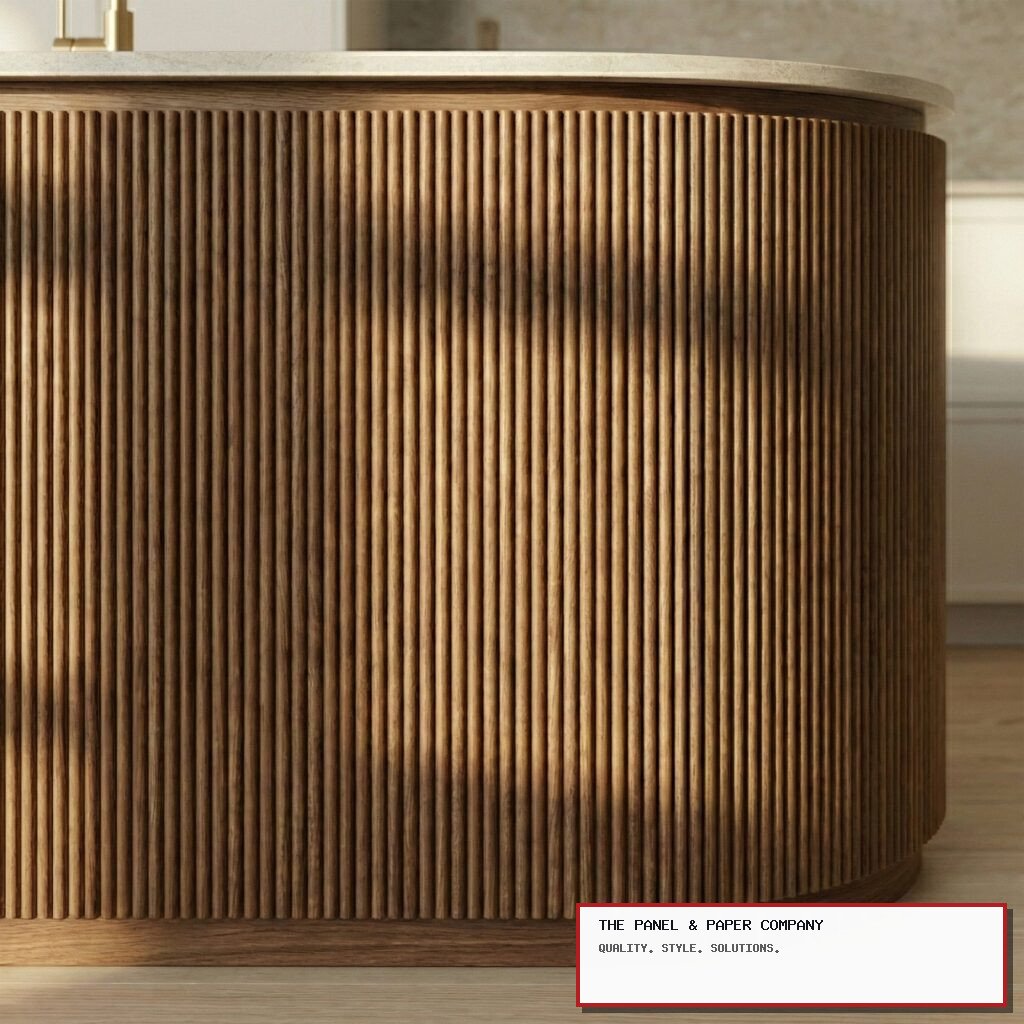 Flexible Walnut Reeded Wall Panel - Mini Fluted Wood Slats 240cm x 60cm in Stratford: London Wall Panel Guide in a UK interior