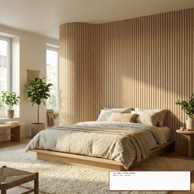 Flexible Oak Slatted Wall Panel | Flexible Wood Slats 240cm x 60cm (Set of 2) - The Panel & Paper Co image