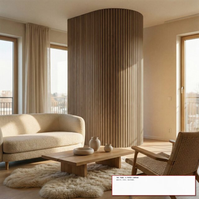 Flexible Walnut Slatted Wall Panel | Flexible Wood Slats 240cm x 60cm (Set of 2) - The Panel & Paper Co image