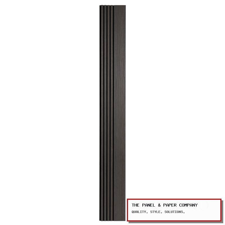 Premium Wide Random Rhythmic Slat Black Oak Wall Panels in Wembley: London Wall Panel Guide in a UK interior