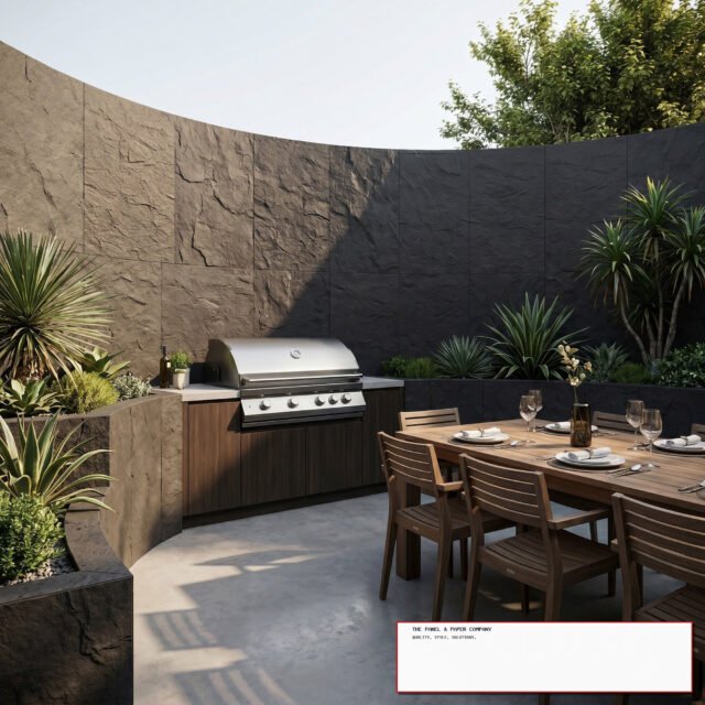 Outdoor Grey Riven MCM Flexible Stone | 120x60cm Weather-Proof Exterior Panel (Set of 4) - The Panel & Paper Co image