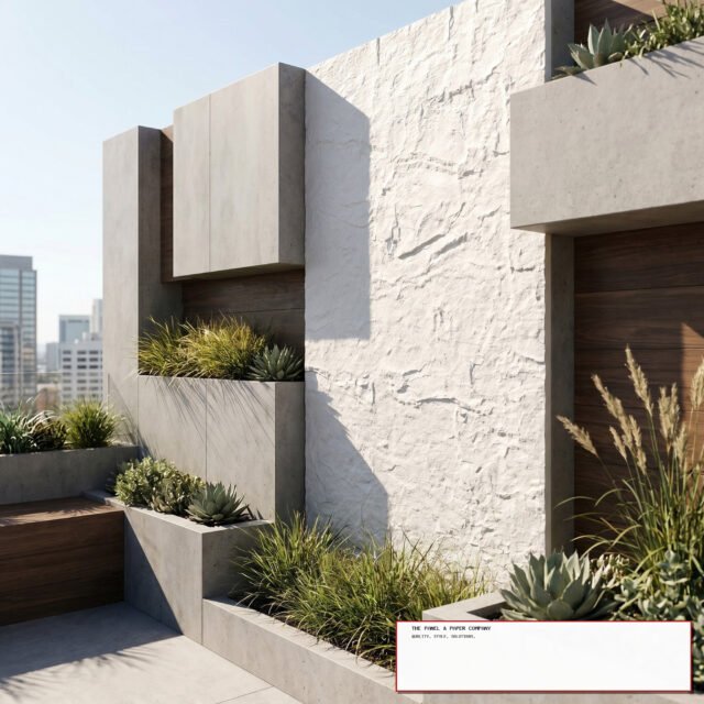 Outdoor Off White Riven MCM Flexible Stone | 120x60cm Weather-Proof Exterior Panel (Set of 4) - The Panel & Paper Co image