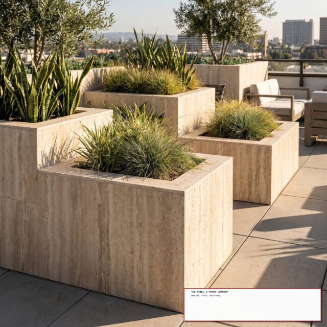 Outdoor Beige Travertine MCM Flexible Stone | 120x60cm Weather-Proof Exterior Panel (Set of 4) - The Panel & Paper Co image