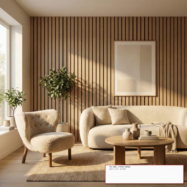 Premium Wide 3-Sided Wood Veneer Oak Wall Panels - 240cm x 30cm (Set of 2) - The Panel & Paper Co image
