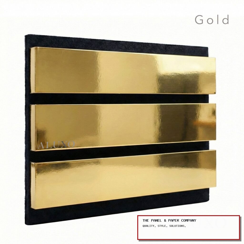 Premium Wide Gold Coloured Wall Panel - 3-Sided Wrap Design 240cm x 30cm in Barking: London Wall Panel Guide in a UK interior