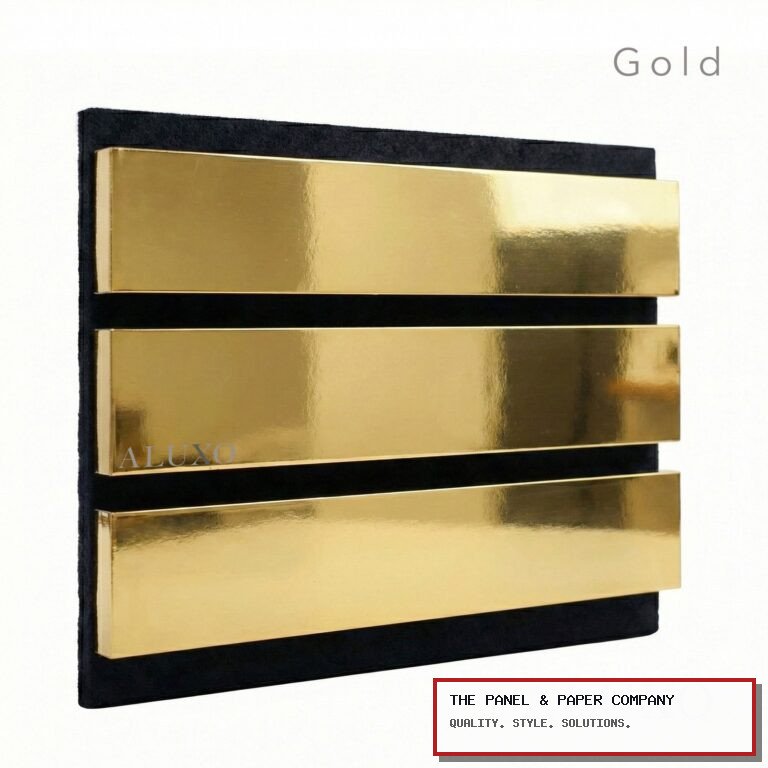 Premium Wide Gold Coloured Wall Panel - 3-Sided Wrap Design 240cm x 30cm in Barking: London Wall Panel Guide in a UK interior