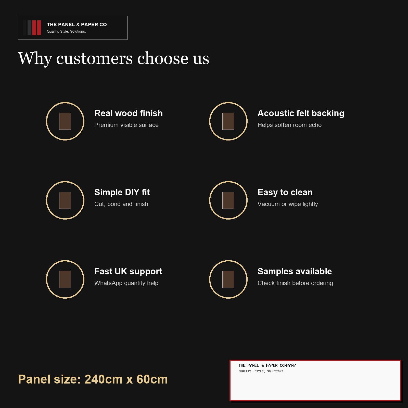 Dark Smoke Acoustic Wall Panel Sample in Hemel Hempstead: London Area Guide in a UK interior