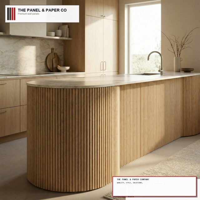Flexible Oak Reeded Wall Panel - Mini Fluted Wood Slats 240cm x 60cm (Set of 2) - The Panel & Paper Company