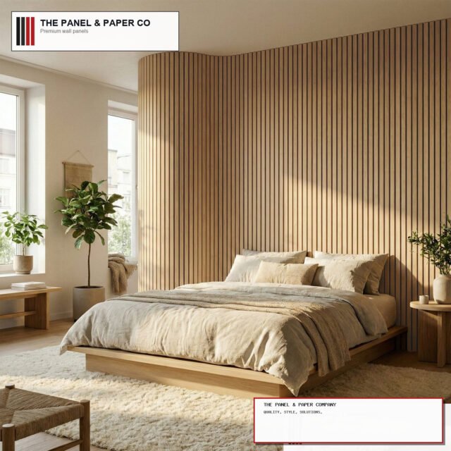 Flexible Oak Slatted Wall Panel - Flexible Wood Slats 240cm x 60cm (Set of 2) - The Panel & Paper Company