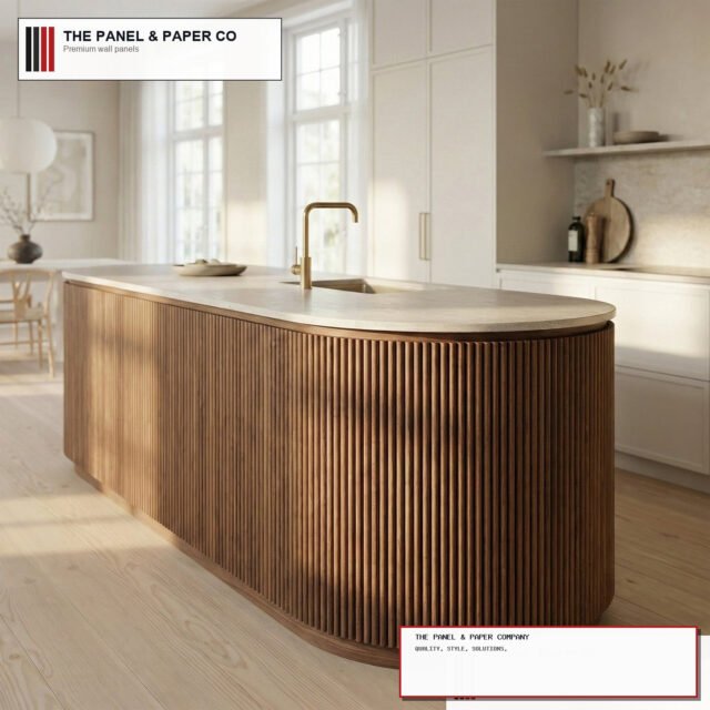 Flexible Walnut Reeded Wall Panel - Mini Fluted Wood Slats 240cm x 60cm (Set of 2) - The Panel & Paper Company