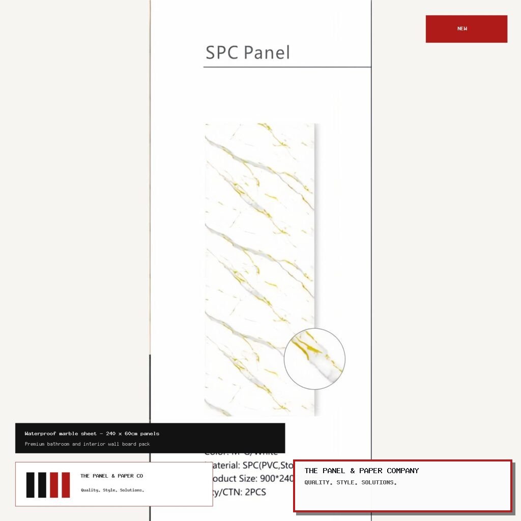 Gold and White Marble Waterproof Wall Sheet in East London: London Wall Panel Guide in a UK interior