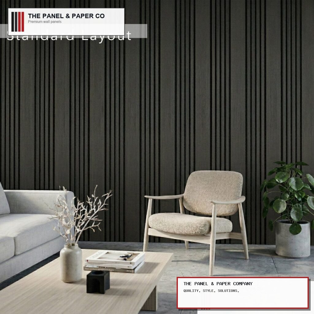 Signature Rhythmic Wide Slat Black Oak Wall Panels in Romford: London Area Guide in a UK interior