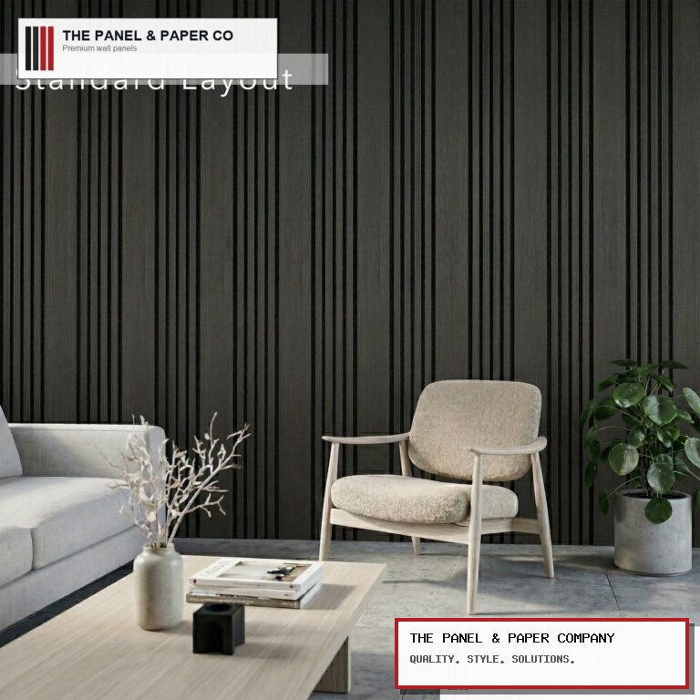 Signature Rhythmic Wide Slat Black Oak Wall Panels in Romford: London Area Guide in a UK interior