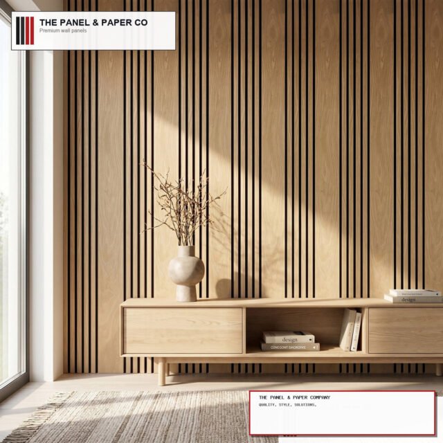 Signature Rhythmic Wide Slat Oak Wall Panels - 240cm x 30cm (Set of 2) - The Panel & Paper Company
