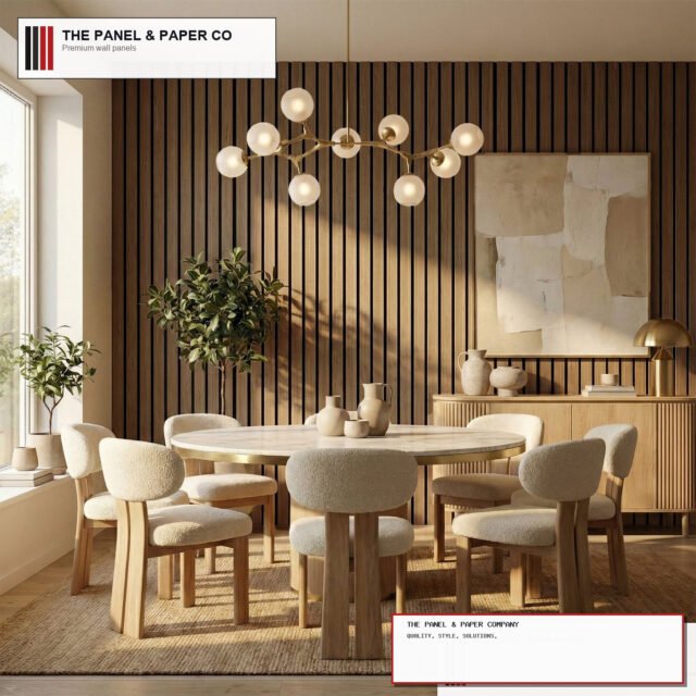 Signature Wide Slat 3-Sided Wood Veneer Walnut Wall Panels - 240cm x 30cm (Set of 2) - The Panel & Paper Company