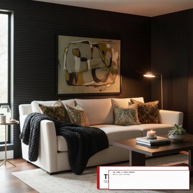 WPC 3D Fluted Wall Panels 235x16cm (Set of 15) - Black Brushed - The Panel & Paper Co image 1
