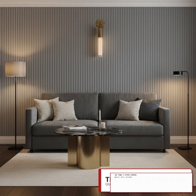 WPC 3D Fluted Wall Panels 235x16cm (Set of 15) - Matte Grey - The Panel & Paper Co image 1