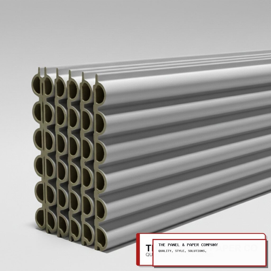 WPC 3D Fluted Wall Panels 235x16cm - Silver Metallic in Chelmsford: London Wall Panel Guide in a UK interior