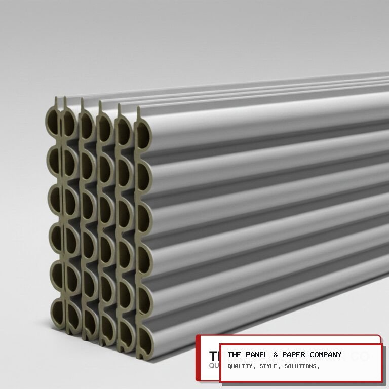 WPC 3D Fluted Wall Panels 235x16cm - Silver Metallic in Chelmsford: London Wall Panel Guide in a UK interior