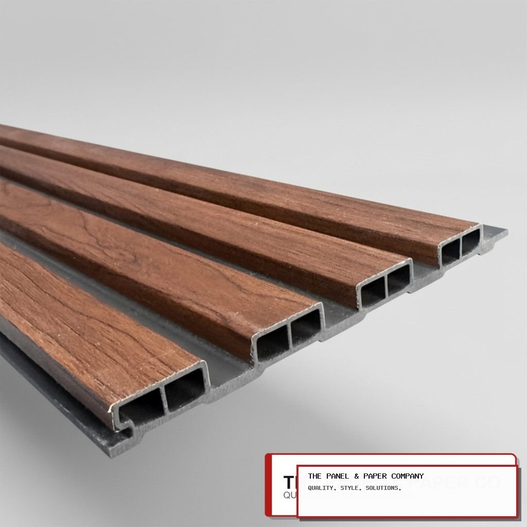 WPC 3D Slat Wall Panels 235x15.2cm - Dark Oak in Luton: London Wall Panel Guide in a UK interior