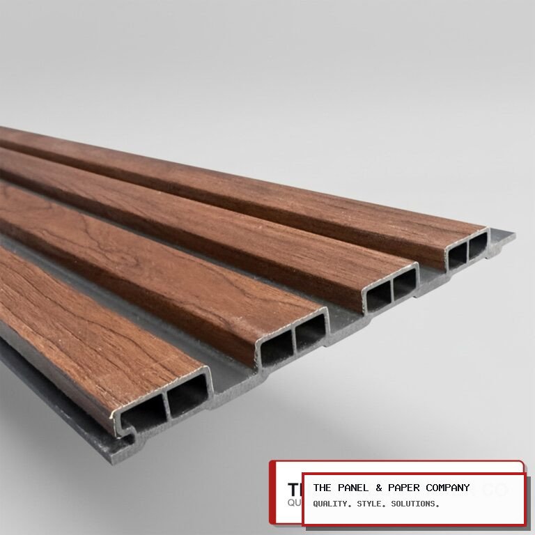 WPC 3D Slat Wall Panels 235x15.2cm - Dark Oak in Luton: London Wall Panel Guide in a UK interior