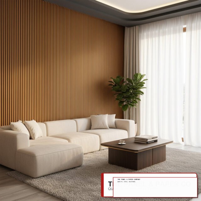 WPC 3D Slat Wall Panels 235x15.2cm (Set of 14) - Light Oak - The Panel & Paper Co image 1