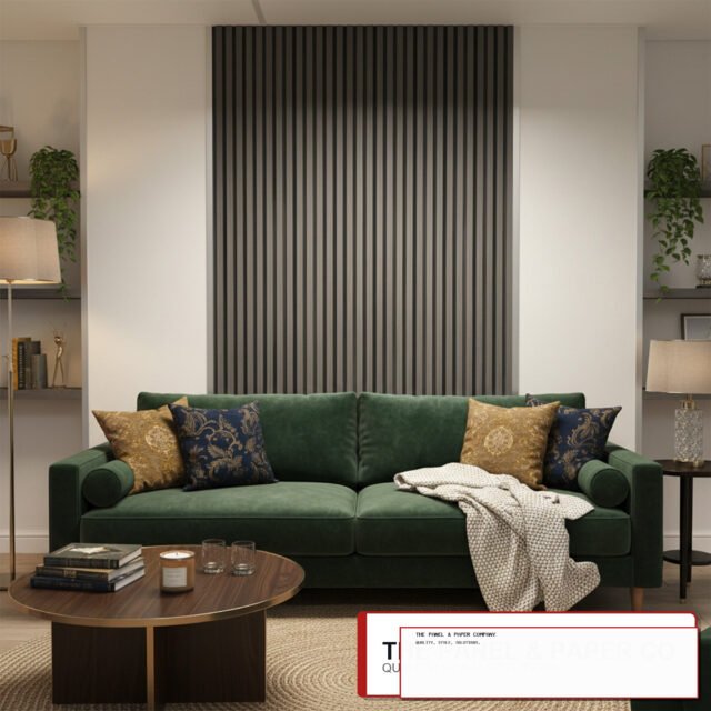 WPC 3D Slat Wall Panels 235x15.2cm (Set of 14) - Mid Grey - The Panel & Paper Co image 1