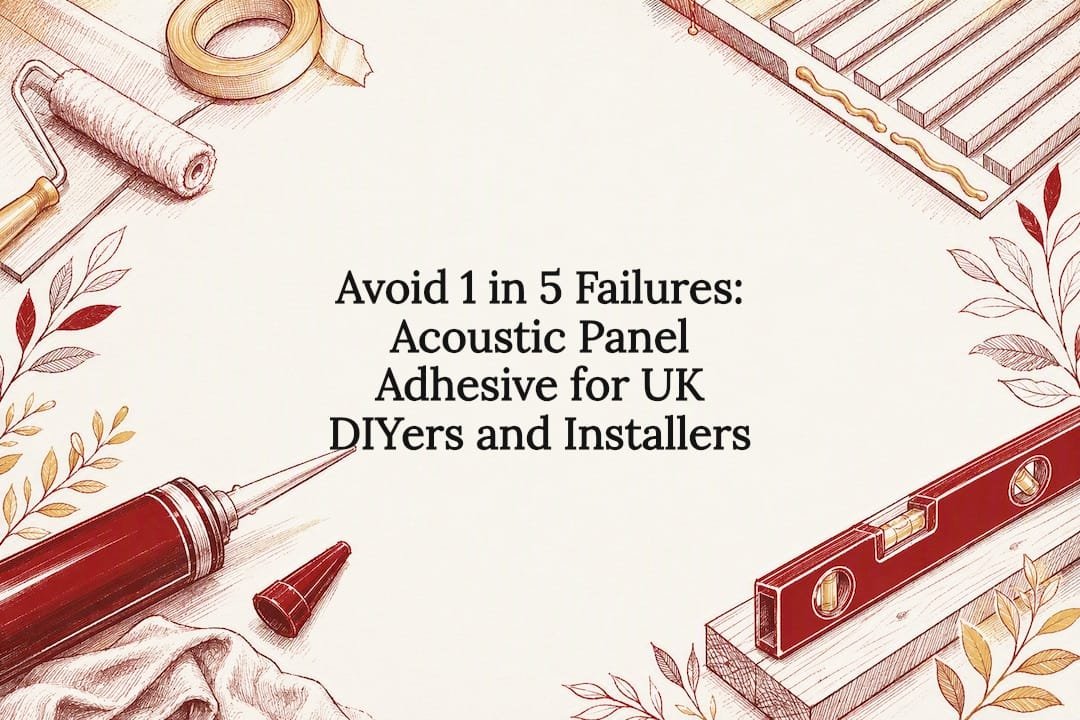 Decorative acoustic panel adhesive title card