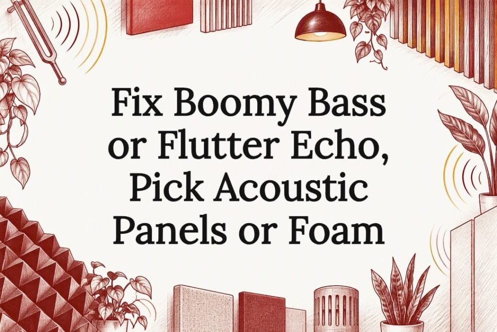 Decorative acoustic treatment title card
