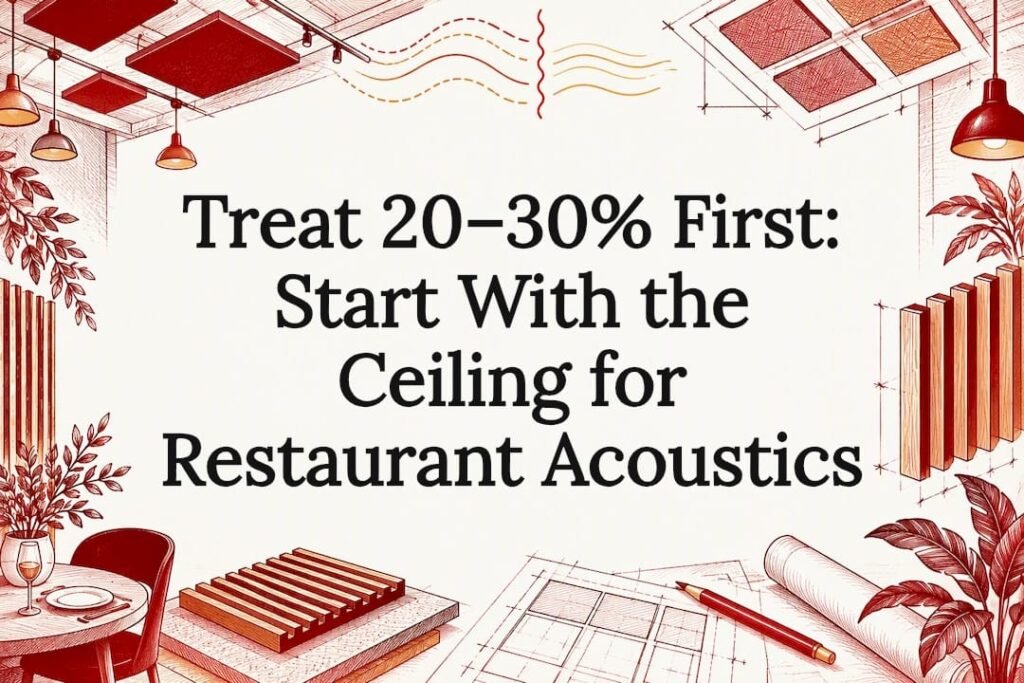 Decorative restaurant acoustics title card