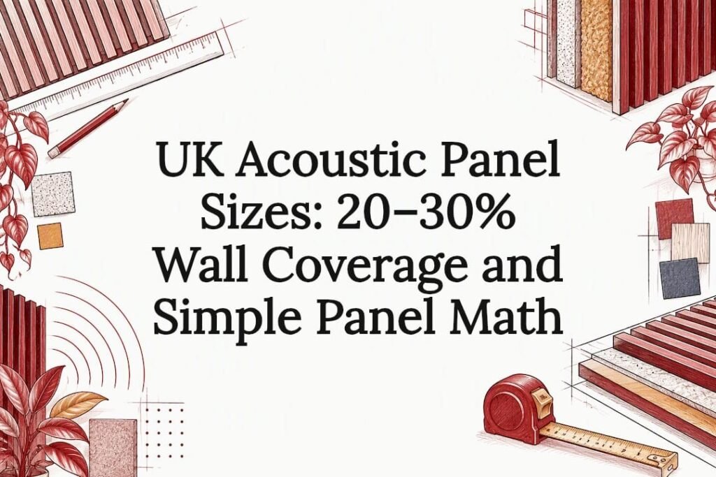 Decorative acoustic panel sizing title card
