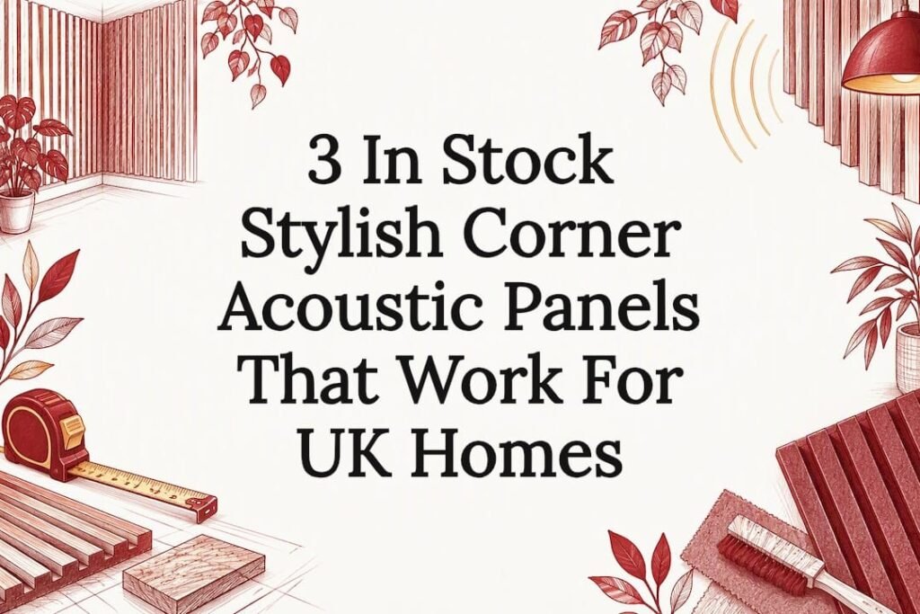 Decorative corner acoustic panel title card