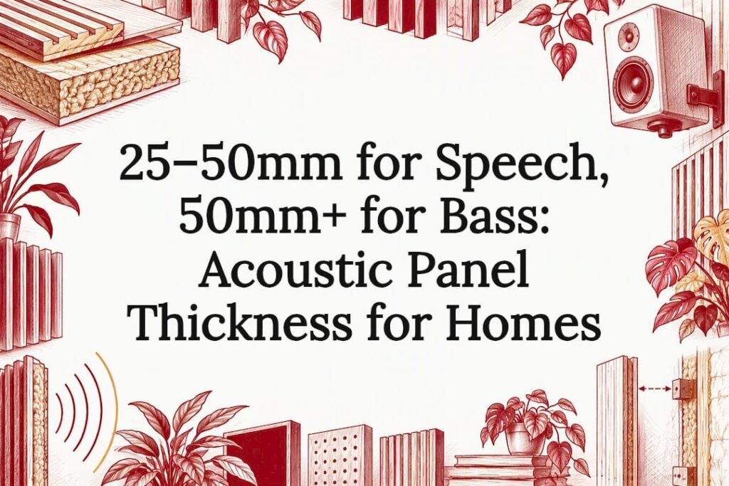 Decorative acoustic panel thickness title card