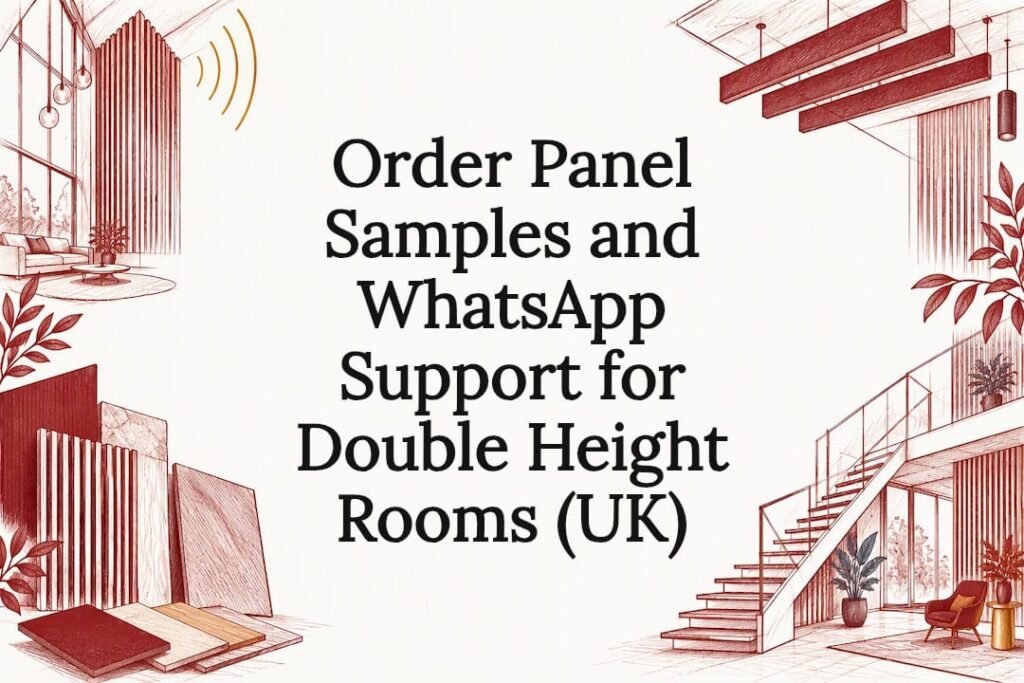 Decorative double height acoustics title card